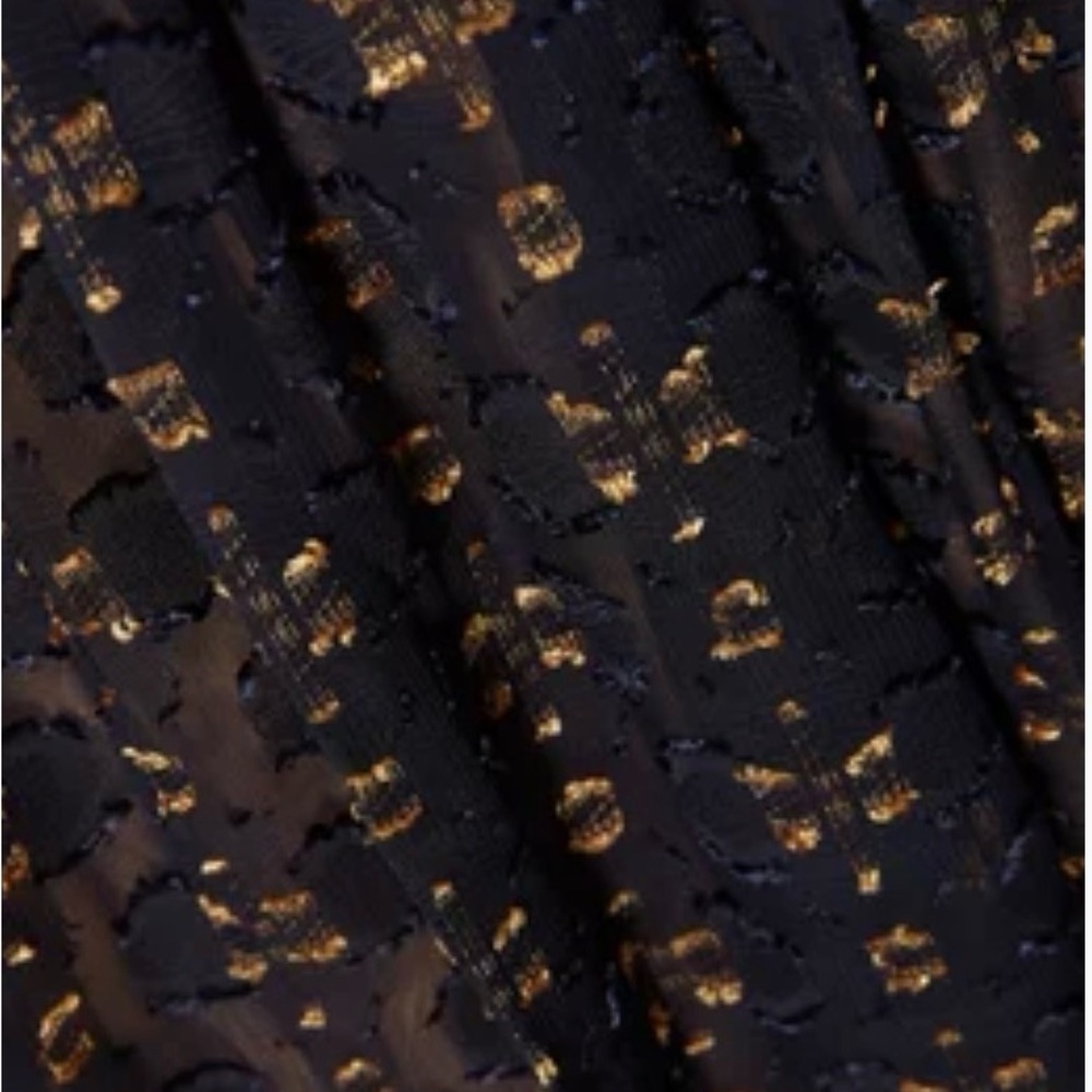 Self-Portrait Navy Maxi Dress with Metallic Gold Print - Picture 3 of 7